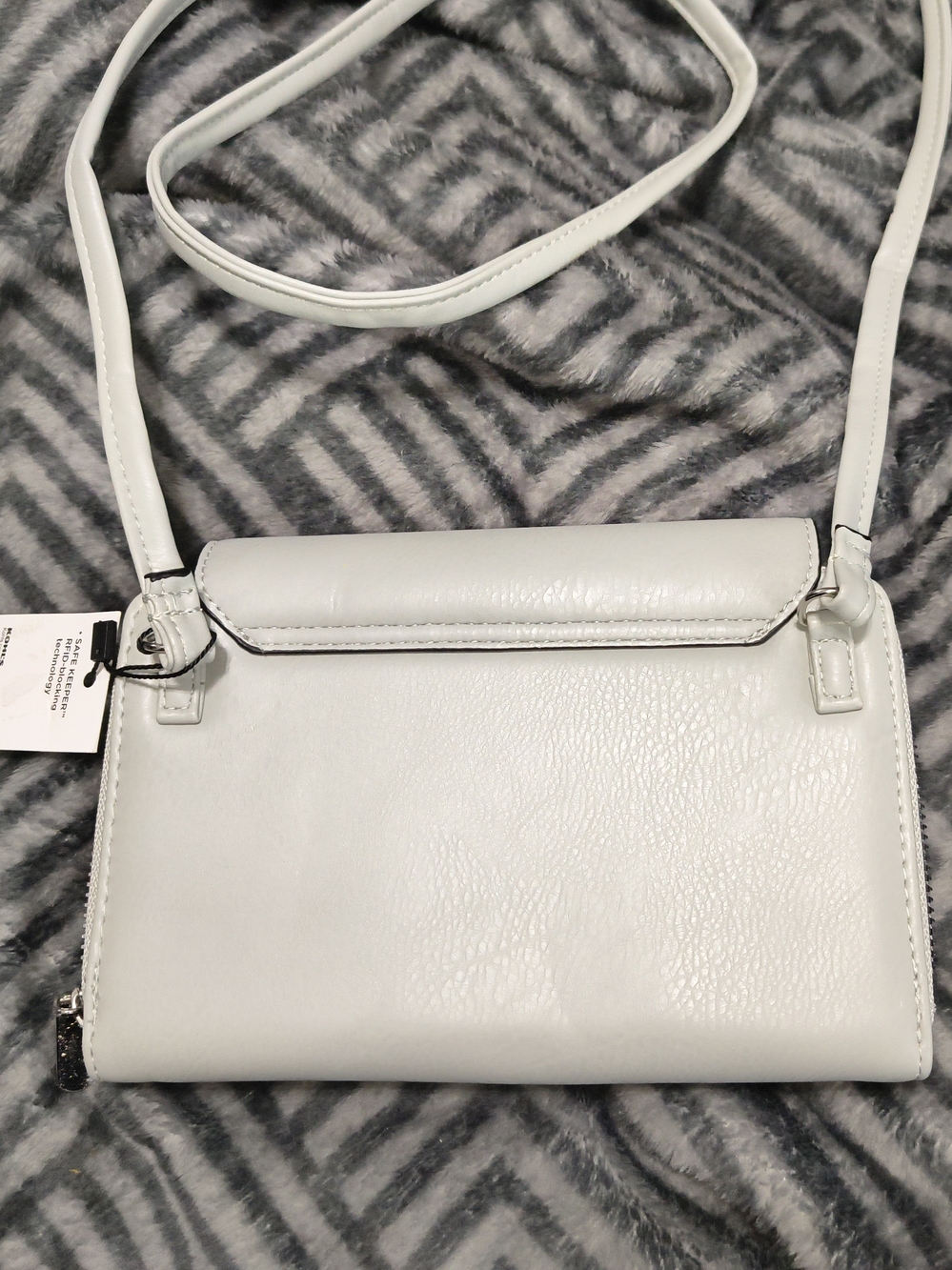 Kohl's Silver (Harbor Mist) Slim Flap Crossbody Bag